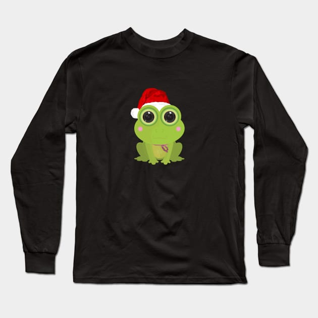 Christmas Frog Long Sleeve T-Shirt by adamzworld